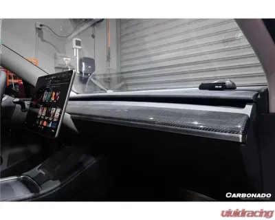 Carbonado DryCF OEM Style Autoclave Dashboard Trim Interior Replacement Tesla Model 3 | Y 2020-2023 - DRYCF9405OE-DBTI