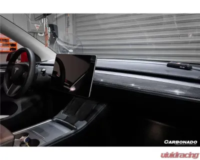 Carbonado DryCF OEM Style Autoclave Dashboard Trim Interior Replacement Tesla Model 3 | Y 2020-2023 - DRYCF9405OE-DBTI