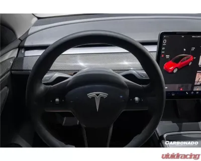 Carbonado DryCF OEM Style Autoclave Dashboard Trim Interior Replacement Tesla Model 3 | Y 2020-2023 - DRYCF9405OE-DBTI