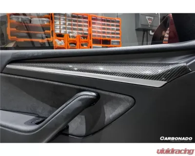 Carbonado DryCF OEM Style Autoclave Door Trim Interior Replacement Tesla Model 3 | Y 2020-2023 - DRYCF9405OE-DTI