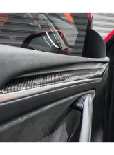 Carbonado DryCF OEM Style Autoclave Door Trim Interior Replacement Tesla Model 3 | Y 2020-2023                                     - DRYCF9405OE-DTI - Image 9