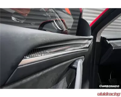 Carbonado DryCF OEM Style Autoclave Door Trim Interior Replacement Tesla Model 3 | Y 2020-2023 - DRYCF9405OE-DTI