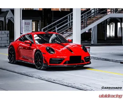 Carbonado DryCF WP Style Dry Bumper Canards Porsche 911 992 Carrera | Targa 2019-2023 - DRYCF992SDWP-CRD
