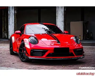 Carbonado DryCF WP Style Dry Bumper Canards Porsche 911 992 Carrera | Targa 2019-2023 - DRYCF992SDWP-CRD