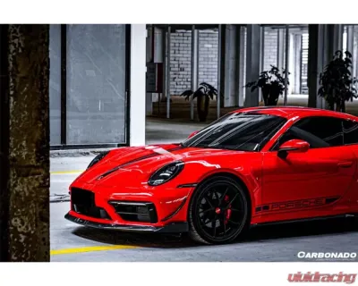 Carbonado DryCF WP Style Dry Front Lip Porsche 911 992 Carrera | Targa 2019-2023 - DRYCF992SDWP-FL