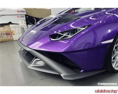 Carbonado DryCF Dry Down-Front Lip for Lamborghini Huracan STO 2021+ Carbon Fiber - DRYCFHURACANSTO-DFL