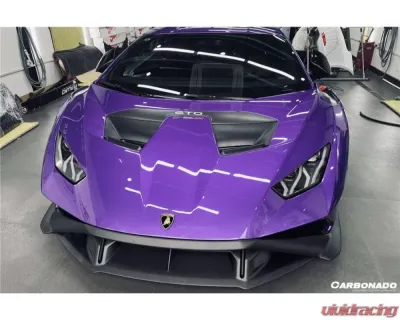 Carbonado DryCF Dry Down-Front Lip for Lamborghini Huracan STO 2021+ Carbon Fiber - DRYCFHURACANSTO-DFL