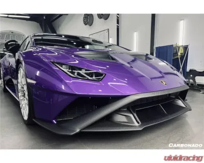Carbonado DryCF Dry Down-Front Lip for Lamborghini Huracan STO 2021+ Carbon Fiber - DRYCFHURACANSTO-DFL