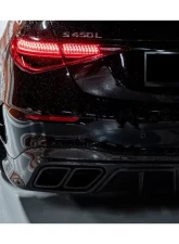 Carbonado FGDRYCF MSY Style Rear Lip w/ LED Light & Exhaust Tips Mercedes Benz S-Class W223 4Matic Sedan 2021+                                     - FGDRYCFOD-W223MSY-RL - Image 7