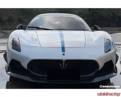 Carbonado DryCF SVD Style Dry Front Lip for Maserati MC20 2020+ - Carbon Fiber Finish - DRYCFODMC20SVD-FL