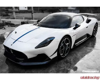 Carbonado DryCF SVD Style Dry Front Lip for Maserati MC20 2020+ - Carbon Fiber Finish - DRYCFODMC20SVD-FL