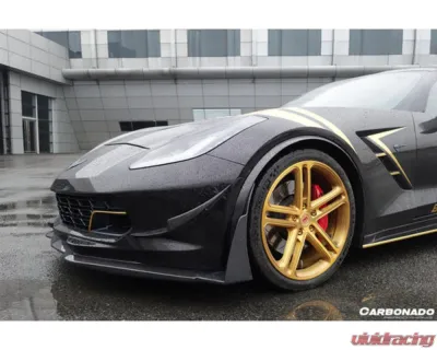 Carbonado CFRP Front Lip for Chevrolet Corvette C7 Z51 Z06 Grandsport 2013-2019 - CF8994Z060EM-3-FL