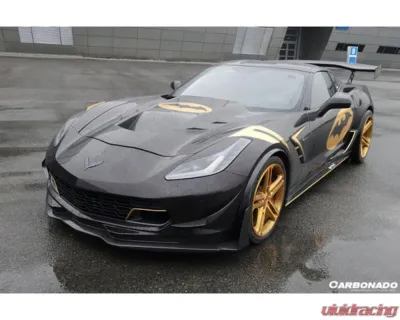 Carbonado CFRP Front Lip for Chevrolet Corvette C7 Z51 Z06 Grandsport 2013-2019 - CF8994Z060EM-3-FL