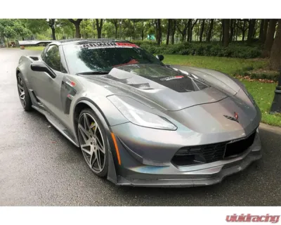 Carbonado CFRP Front Lip with Caps for Chevrolet Corvette Z06 2013-2019 - CF8994Z06OEM-3-FL-SET