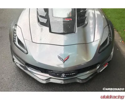 Carbonado CFRP Front Lip with Caps for Chevrolet Corvette Z06 2013-2019 - CF8994Z06OEM-3-FL-SET