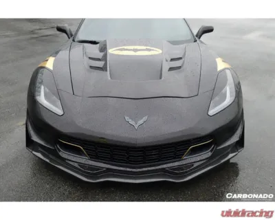 Carbonado CFRP Front Lip with Caps for Chevrolet Corvette Z06 2013-2019 - CF8994Z06OEM-3-FL-SET