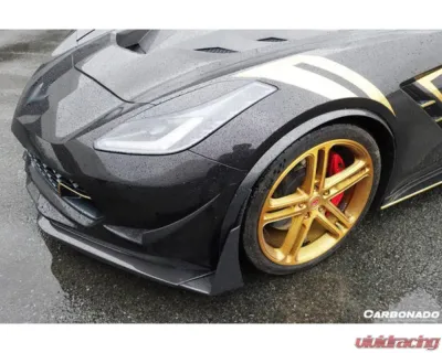 Carbonado CFRP Front Lip with Caps for Chevrolet Corvette Z06 2013-2019 - CF8994Z06OEM-3-FL-SET
