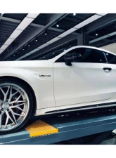 Carbonado CFRP Blue Side Skirts Extension Add On Lip Mercedes Benz W205 C63 S AMG Coupe 2015-2021                                     - BLUCF8509OEM-SSC - Image 13
