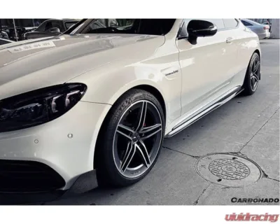 Carbonado CFRP Blue Side Skirts Extension Add On Lip Mercedes Benz W205 C63 S AMG Coupe 2015-2021 - BLUCF8509OEM-SSC