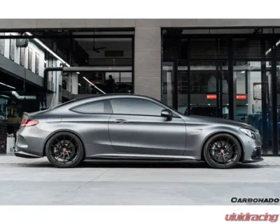 Carbonado CFRP Blue Side Skirts Extension Add On Lip Mercedes Benz W205 C63 S AMG Coupe 2015-2021 - BLUCF8509OEM-SSC