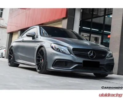 Carbonado CFRP Blue Side Skirts Extension Add On Lip Mercedes Benz W205 C63 S AMG Coupe 2015-2021 - BLUCF8509OEM-SSC