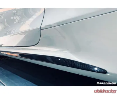 Carbonado CFRP Blue Side Skirts Extension Add On Lip Mercedes Benz W205 C63 S AMG Coupe 2015-2021 - BLUCF8509OEM-SSC