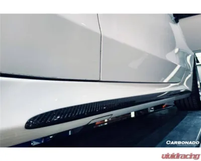 Carbonado CFRP Blue Side Skirts Extension Add On Lip Mercedes Benz W205 C63 S AMG Coupe 2015-2021 - BLUCF8509OEM-SSC