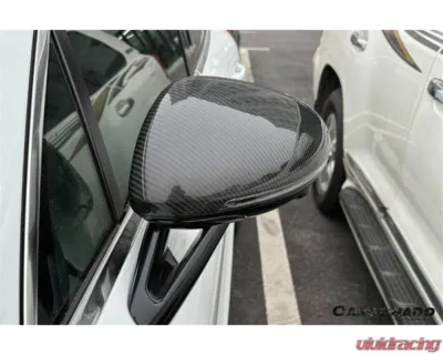 Carbonado DryCF Mirror Housing w/ BSA Holes Porsche Macan 2014-2024 - DRYCFMacan-KG-OEM-MCBSA