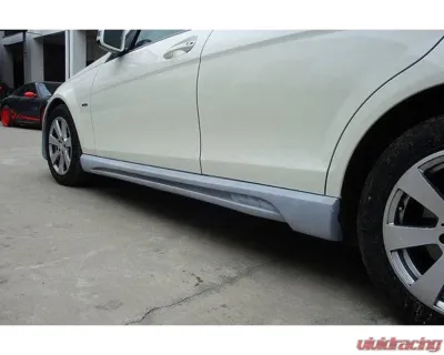 Mercedes-Benz C-Class 2008-2014 Carbonado FRP DE Style Side Skirts Part No 1113WI - 1113WI