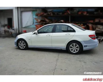 Mercedes-Benz C-Class 2008-2014 Carbonado FRP DE Style Side Skirts Part No 1113WI - 1113WI