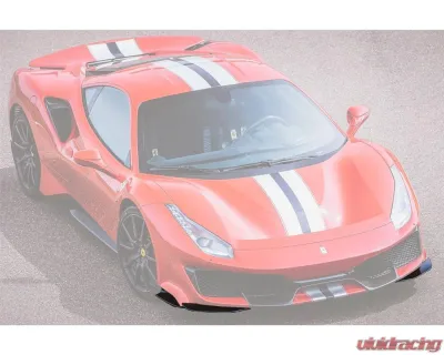 Carbonado Carbon Fiber Front Bumper Side Splitter for Ferrari 488 Pista 2018-2022 - 1X1CF9503OEPST-FLSS