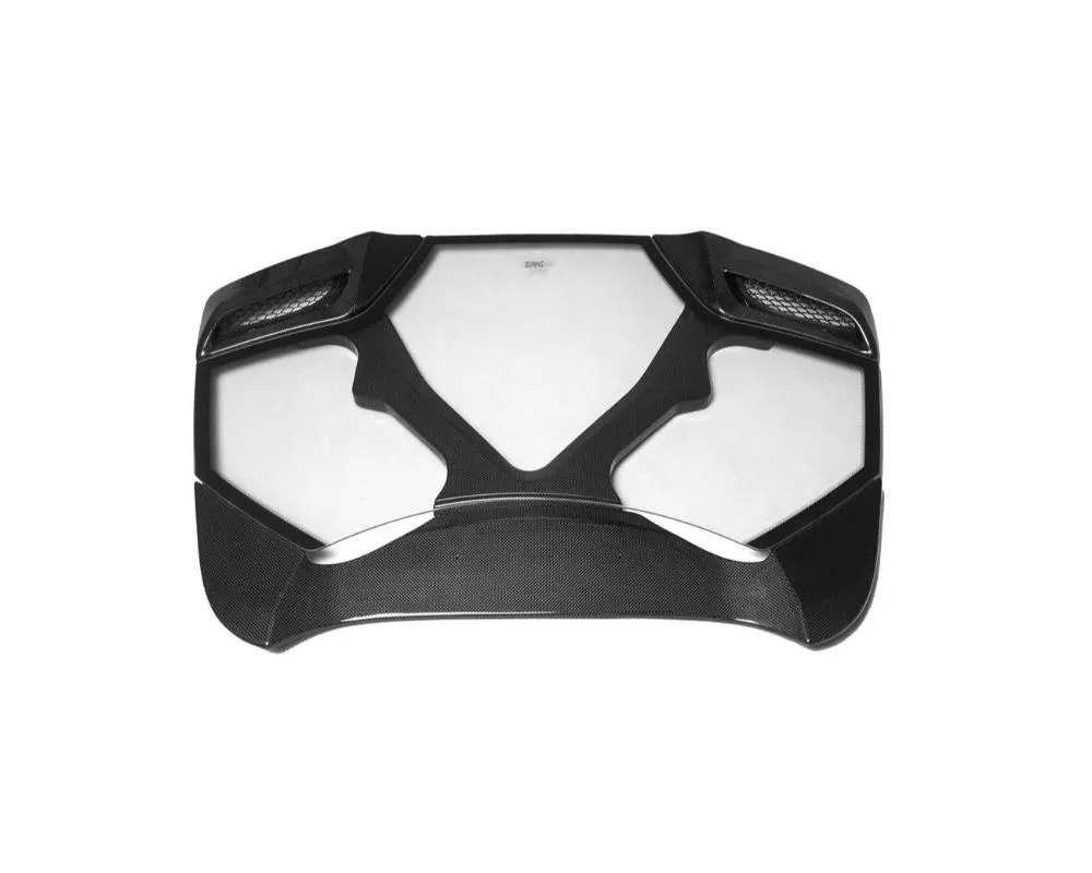 Carbonado DryCF 1x1 Weave Engine Hood w/ Glass Ferrari 488 Spyder 2015-2019 - 1X1DRYCF9503CPO.EH