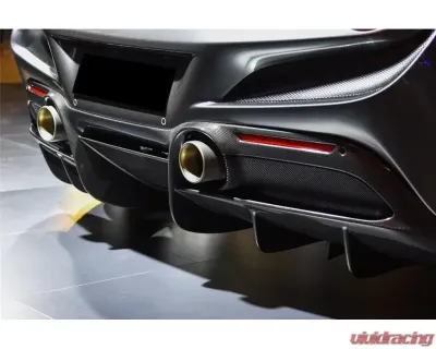 Ferrari F8 Carbonado OEM Style Rear Diffuser Lip Dry Carbon Fiber 2019-2024 - 1X1DRYCFF8-MAN-OEM-RD