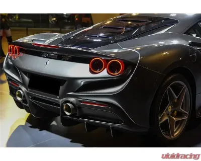 Ferrari F8 Carbonado OEM Style Rear Diffuser Lip Dry Carbon Fiber 2019-2024 - 1X1DRYCFF8-MAN-OEM-RD
