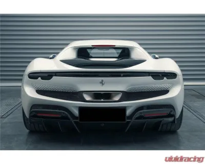 Carbonado DryPCF OE Style Rear Bumper w/ Diffuser Ferrari 296 GTB 2022+ - 1X1DRYPCF9508OE-RB