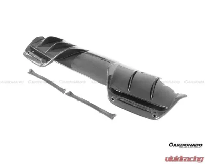 Carbonado DryPCF OE Style Rear Bumper w/ Diffuser Ferrari 296 GTB 2022+ - 1X1DRYPCF9508OE-RB