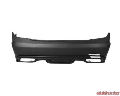 Carbonado FRP P Style Rear Bumper w/ Exhaust Tips Mercedes-Benz C-Class 2008-2014 - 3205PD-EXT-BK
