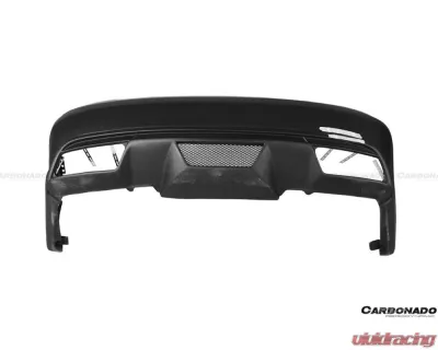 Carbonado FRP P Style Rear Bumper w/ Exhaust Tips Mercedes-Benz C-Class 2008-2014 - 3205PD-EXT-BK