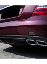 Carbonado FRP P Style Rear Bumper w/ Exhaust Tips Mercedes-Benz C-Class 2008-2014                                     - 3205PD-EXT-BK - Image 4