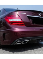 Carbonado FRP P Style Rear Bumper w/ Exhaust Tips Mercedes-Benz C-Class 2008-2014                                     - 3205PD-EXT-BK - Image 5