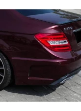Carbonado FRP P Style Rear Bumper w/ Exhaust Tips Mercedes-Benz C-Class 2008-2014                                     - 3205PD-EXT-BK - Image 6