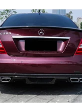 Carbonado FRP P Style Rear Bumper w/ Exhaust Tips Mercedes-Benz C-Class 2008-2014                                     - 3205PD-EXT-BK - Image 7