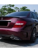 Carbonado FRP P Style Rear Bumper w/ Exhaust Tips Mercedes-Benz C-Class 2008-2014                                     - 3205PD-EXT-BK - Image 8