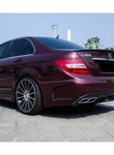 Carbonado FRP P Style Rear Bumper w/ Exhaust Tips Mercedes-Benz C-Class 2008-2014                                     - 3205PD-EXT-BK - Image 9