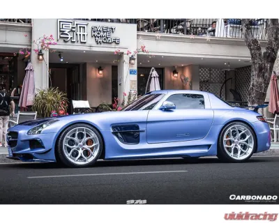 Carbonado 6X6MTPCF BKSS Style Side Skirts & Fender Mercedes-Benz SLS AMG 2010-2015 - 6X6MTPCF8515BLS-SS-SET