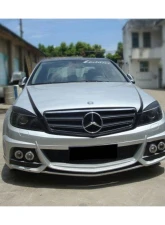 Mercedes-Benz C-Class 2008-2013 Carbonado FRP DE Style Front Bumper with LED Lights                                     - 8487WI - Image 6