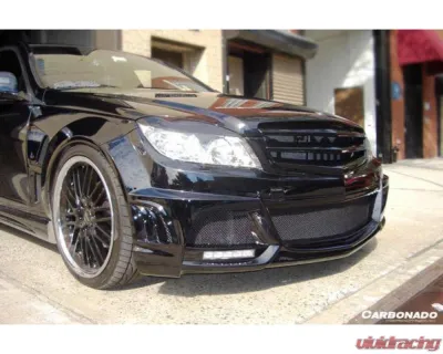 Mercedes-Benz C-Class 2008-2013 Carbonado FRP DE Style Front Bumper with LED Lights - 8487WI