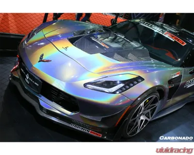 Carbonado CFRP Front Lip Winglets for Chevrolet Corvette C7/Z51/Z06 2013-2019 - CF8994Z06OEM3-CRD