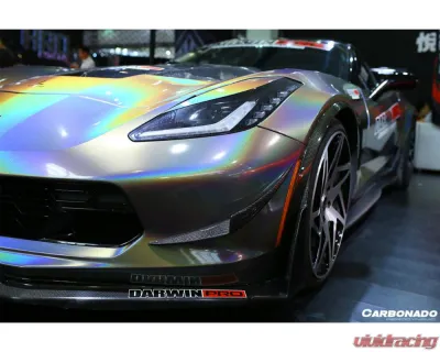 Carbonado CFRP Front Lip Winglets for Chevrolet Corvette C7/Z51/Z06 2013-2019 - CF8994Z06OEM3-CRD