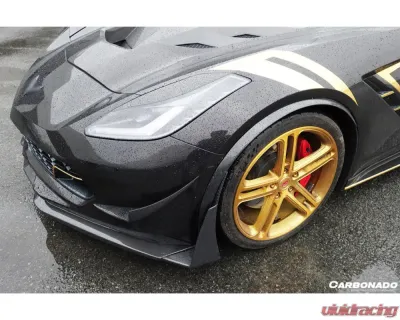 Carbonado CFRP Front Lip Winglets for Chevrolet Corvette C7/Z51/Z06 2013-2019 - CF8994Z06OEM3-CRD